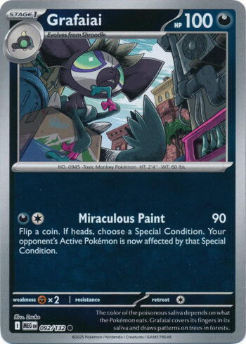 Karta Pokémon – Mega Evolution – 092/132 – Grafaiai (Reverse Holo)