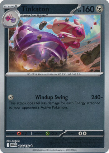 Karta Pokémon – Mega Evolution – 098/132 – Tinkaton (Reverse Holo)