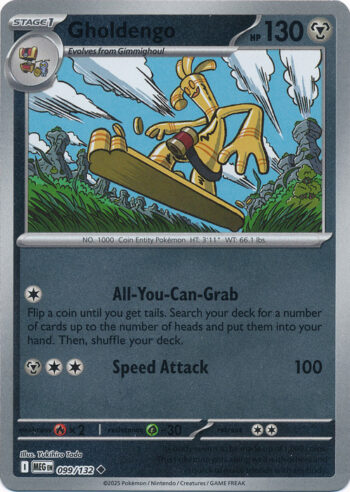 Karta Pokémon – Mega Evolution – 099/132 – Gholdengo (Reverse Holo)