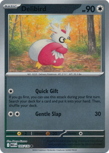 Karta Pokémon – Mega Evolution – 105/132 – Delibird (Reverse Holo)