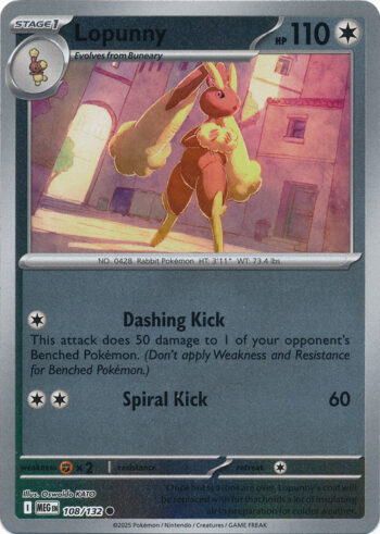Karta Pokémon – Mega Evolution – 108/132 – Lopunny (Reverse Holo)