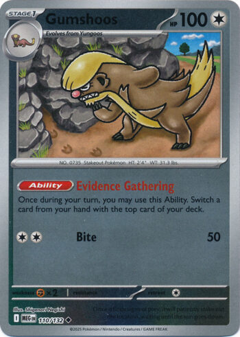 Karta Pokémon – Mega Evolution – 110/132 – Gumshoos (Reverse Holo)